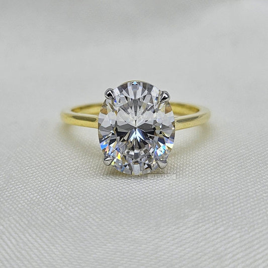 3 Ct Oval Diamond Engagement Ring in 14K Gold - Riant Fine Jewelry