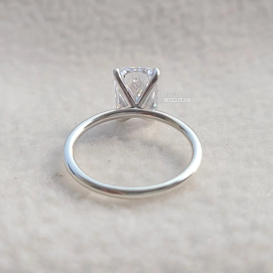 3 Ct Radiant Diamond Gold Solitaire Engagement Ring - Riant Fine Jewelry