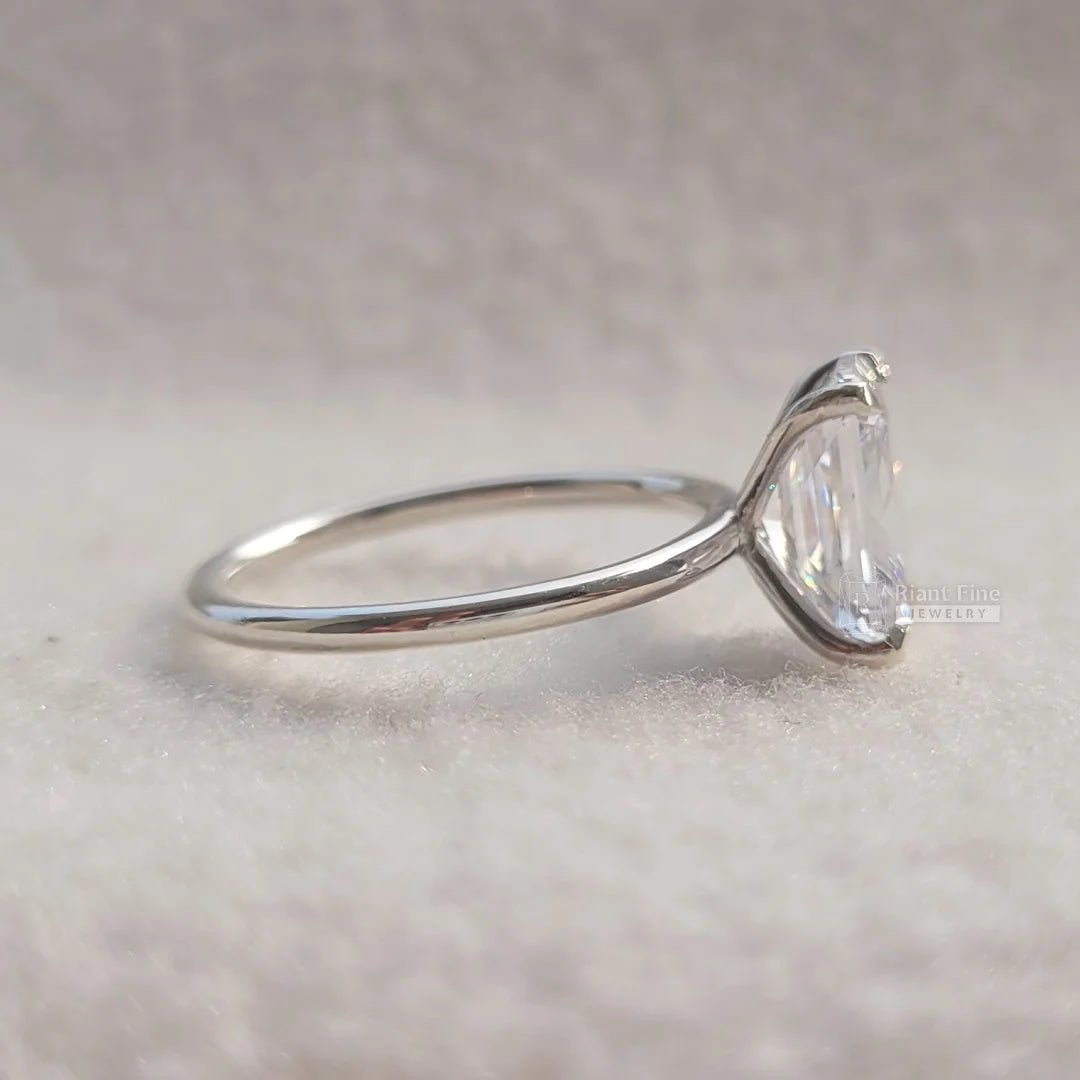 3 Ct Radiant Diamond Gold Solitaire Engagement Ring - Riant Fine Jewelry