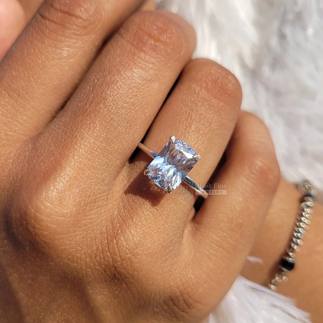 3 Ct Radiant Diamond Gold Solitaire Engagement Ring - Riant Fine Jewelry