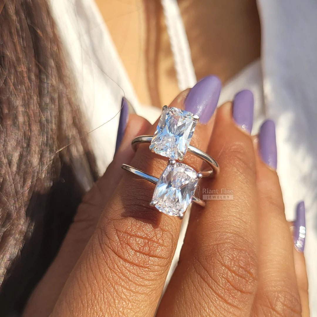 3 Ct Radiant Diamond Gold Solitaire Engagement Ring - Riant Fine Jewelry