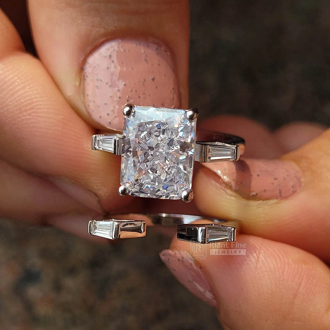 14K-White-Gold-Ring-Set