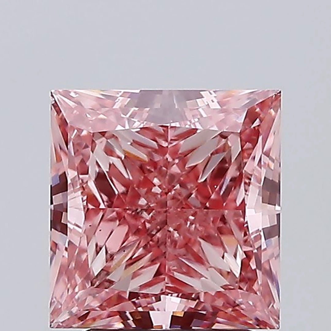3.01 Ct Fancy Vivid Pink Princess Lab Grown Diamond - Riant Fine Jewelry