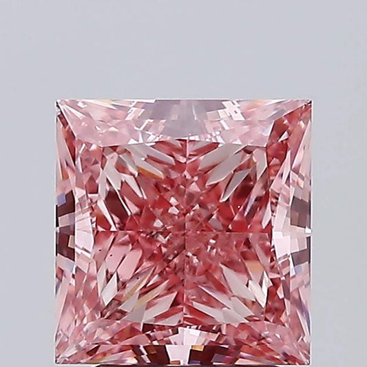 3.01 Ct Fancy Vivid Pink Princess Lab Grown Diamond - Riant Fine Jewelry