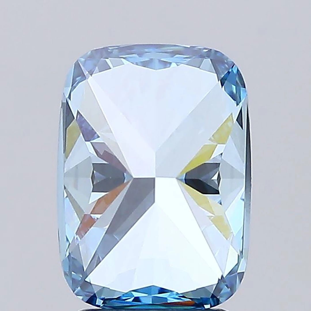 3.02 Ct Fancy Vivid Blue Cushion Lab Grown Diamond - Riant Fine Jewelry