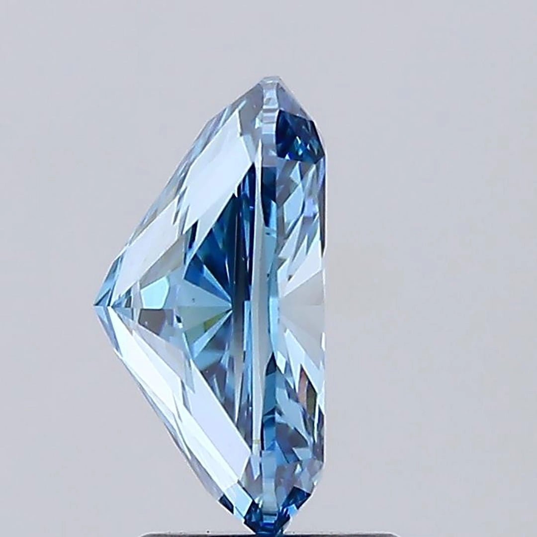 3.02 Ct Fancy Vivid Blue Cushion Lab Grown Diamond - Riant Fine Jewelry