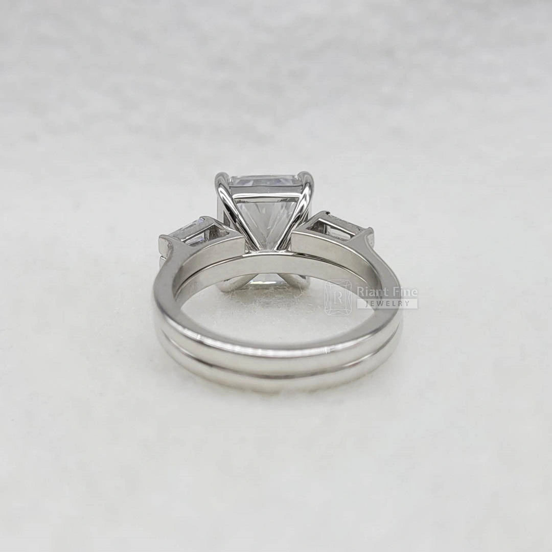 3.5 Ct Radiant Cut Diamond Wedding Ring Set in 14K Gold - Riant Fine Jewelry