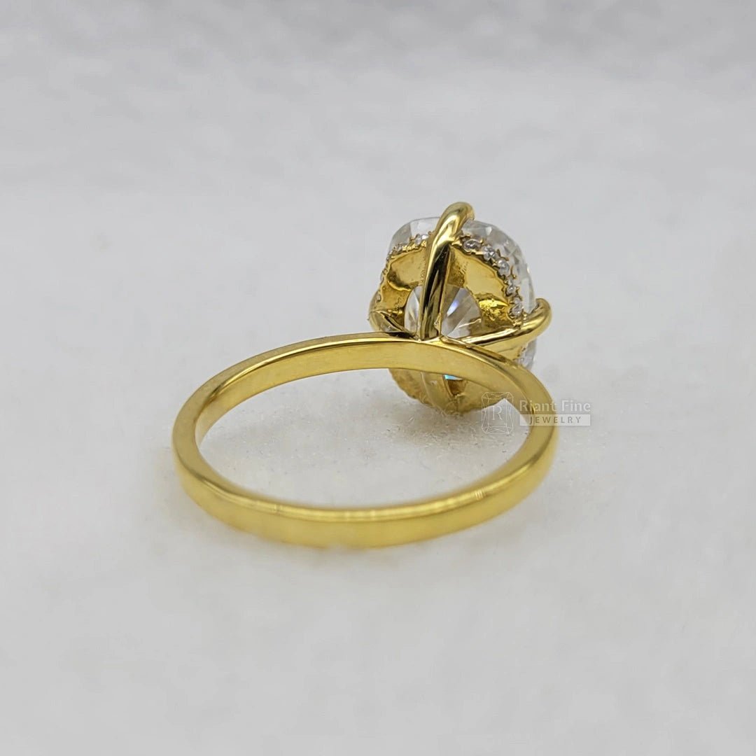 3.70 Ct Elongated Cushion Cut Diamond Engagement Ring - Riant Fine Jewelry