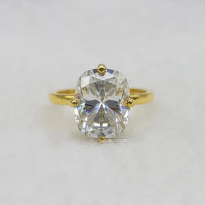 3.70 Ct Elongated Cushion Cut Diamond Engagement Ring