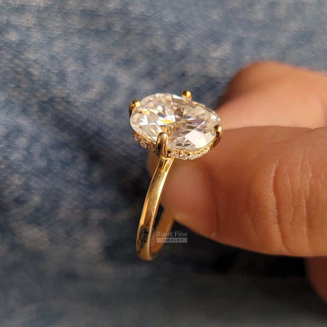 3.70 Ct Elongated Cushion Cut Diamond Engagement Ring - Riant Fine Jewelry