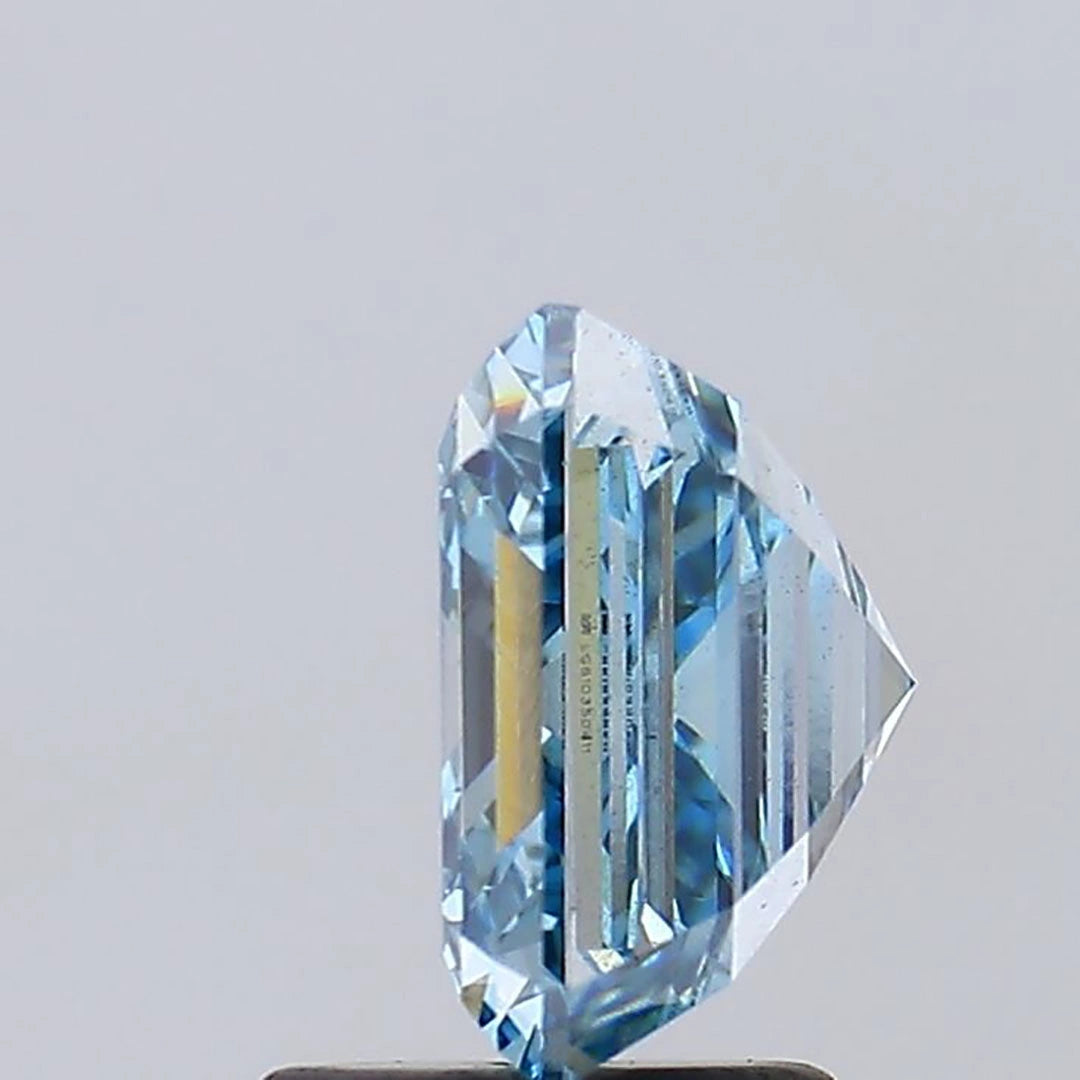 3.27 Ct Fancy Intense Blue Asscher Lab Grown Diamond Side