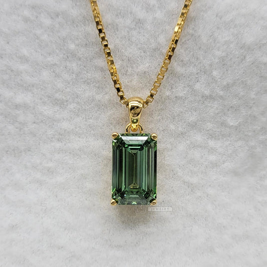 3 Ct Emerald Cut Lab Grown Diamond Pendant in 14K Gold
