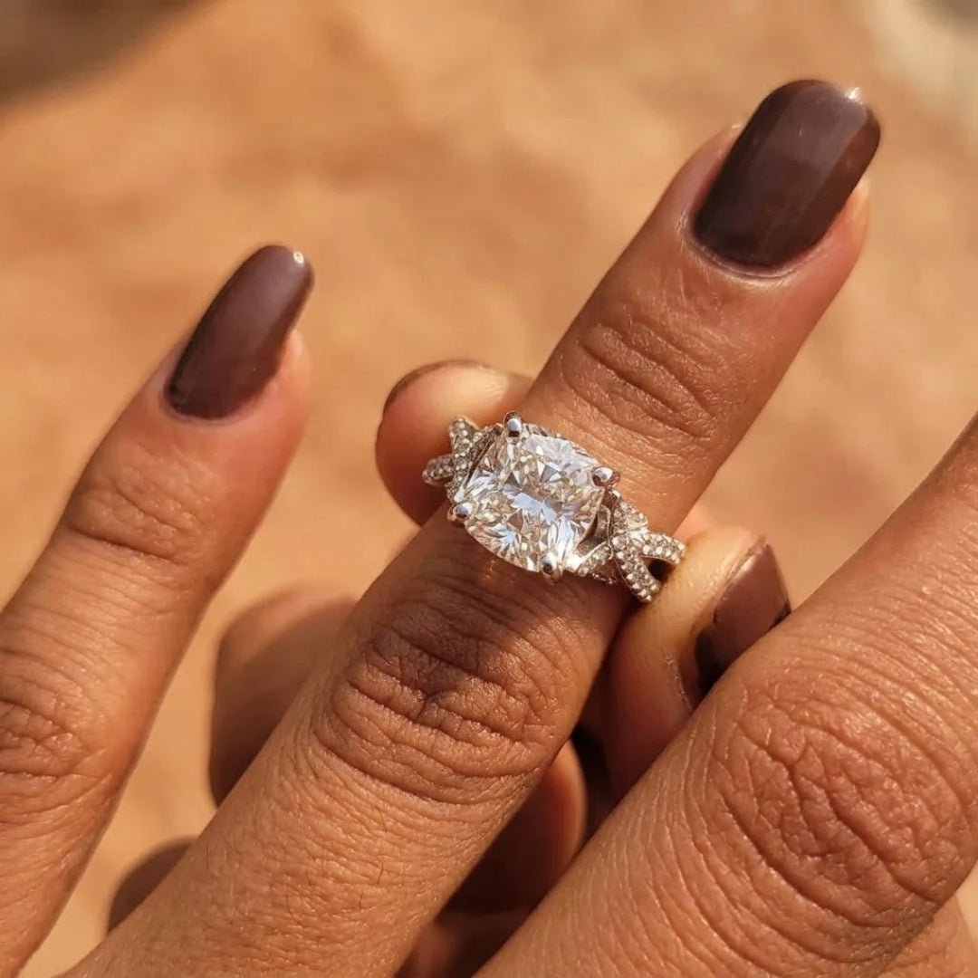 4 Ct Cushion Cut Diamond Engagement Ring in 14K Gold - Riant Fine Jewelry LLC