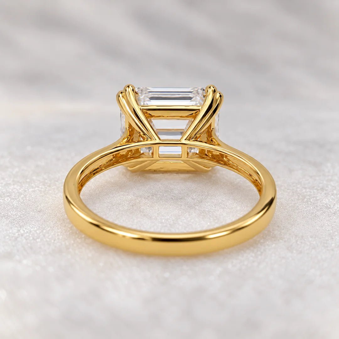 4 Ct East West Emerald Lab Diamond Engagement Ring - Riant Fine Jewelry LLC