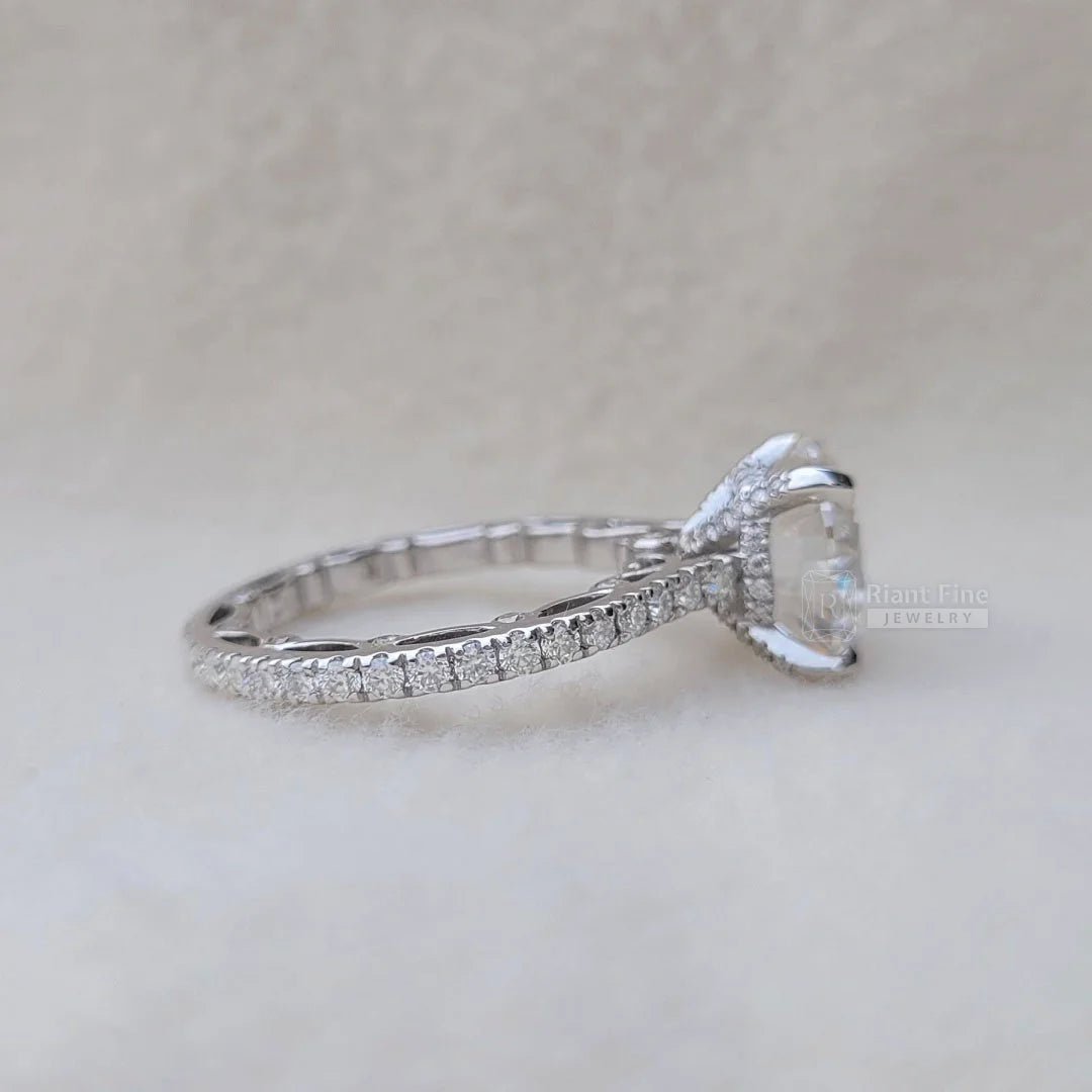 5 Carat Round Moissanite Diamond Vintage Wedding Ring - Riant Fine Jewelry LLC