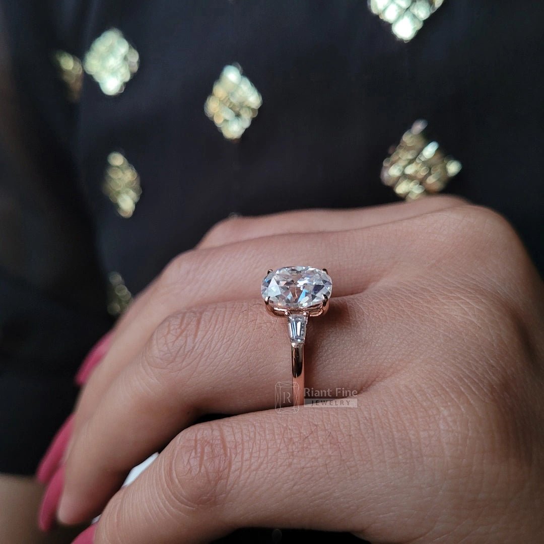 5.22 Ct Elongated Cushion Cut Diamond Engagement Ring - Riant Fine Jewelry