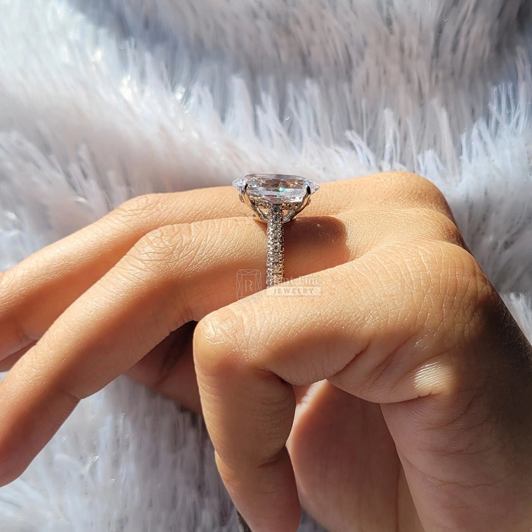 7 Ct Oval Diamond Engagement Ring in 14K White Gold - Riant Fine Jewelry