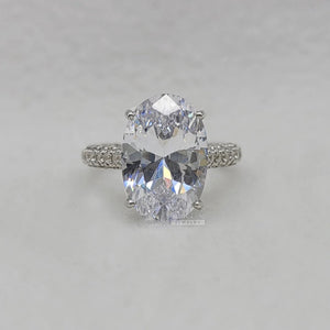 7 Ct Oval Diamond Engagement Ring in 14K White Gold