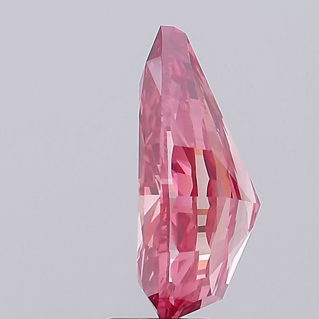 7.34 Ct Fancy Vivid Pink Pear Lab Grown Diamond - Riant Fine Jewelry