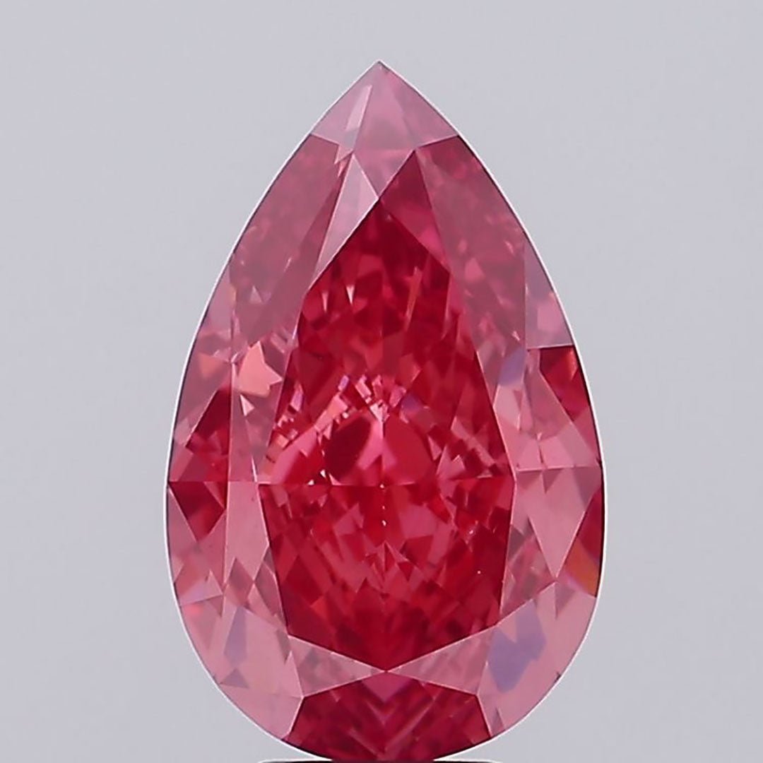 7.34 Ct Fancy Vivid Pink Pear Lab Grown Diamond - Riant Fine Jewelry