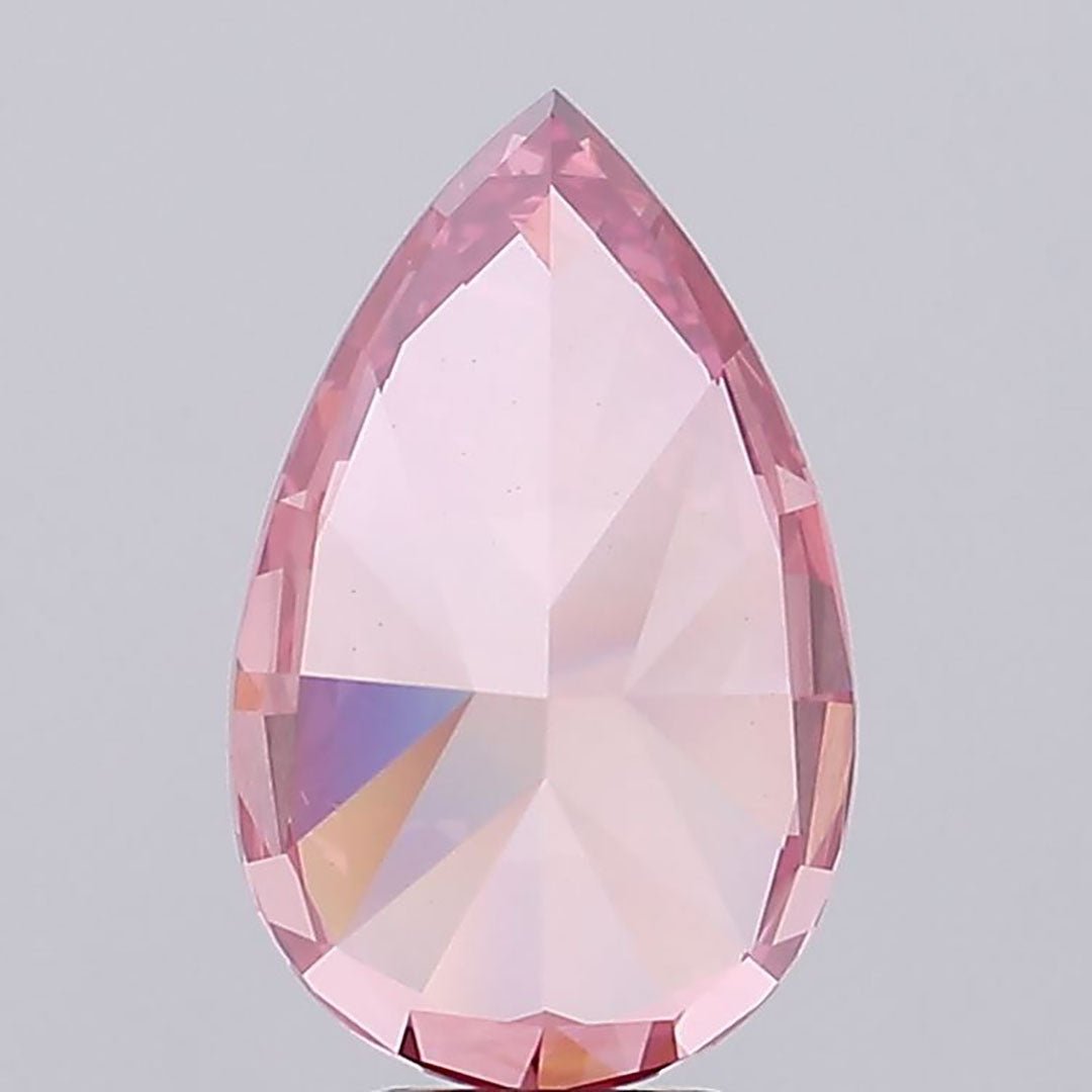 7.34 Ct Fancy Vivid Pink Pear Lab Grown Diamond - Riant Fine Jewelry