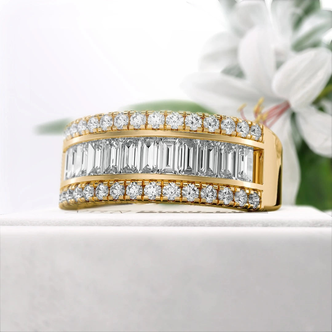 Baguette-Cut-Lab-Diamond-Eternity-Wedding-Band-Gold-Diamond-View
