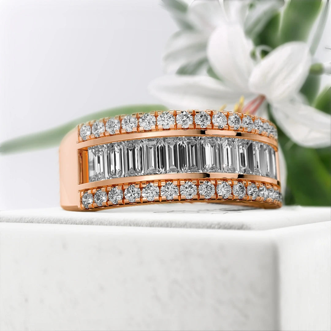Baguette-Cut-Lab-Diamond-Eternity-Wedding-Band-Rose-Gold-Diamond-View
