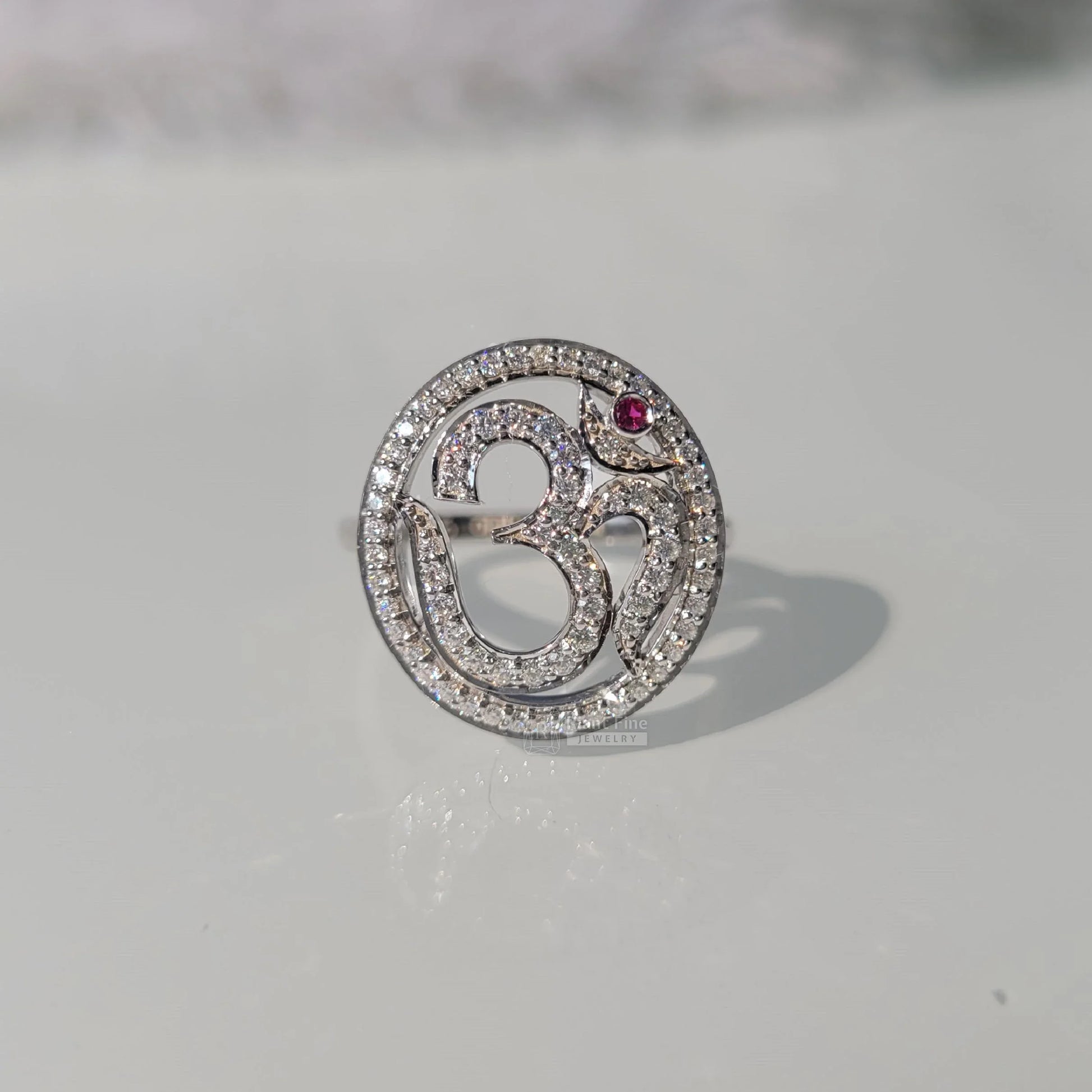 Om Symbol Lab Grown Diamond Ring