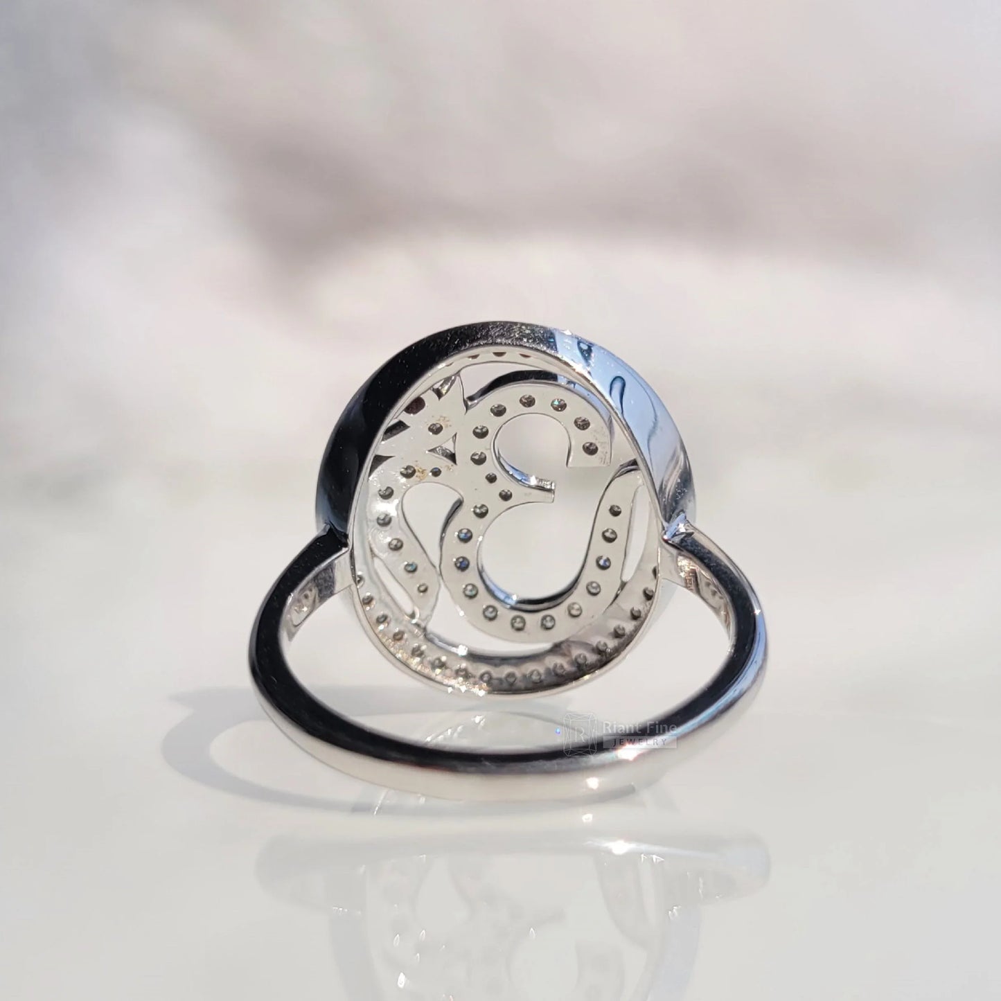 Lab Created Diamond Om Symbol Ring Price