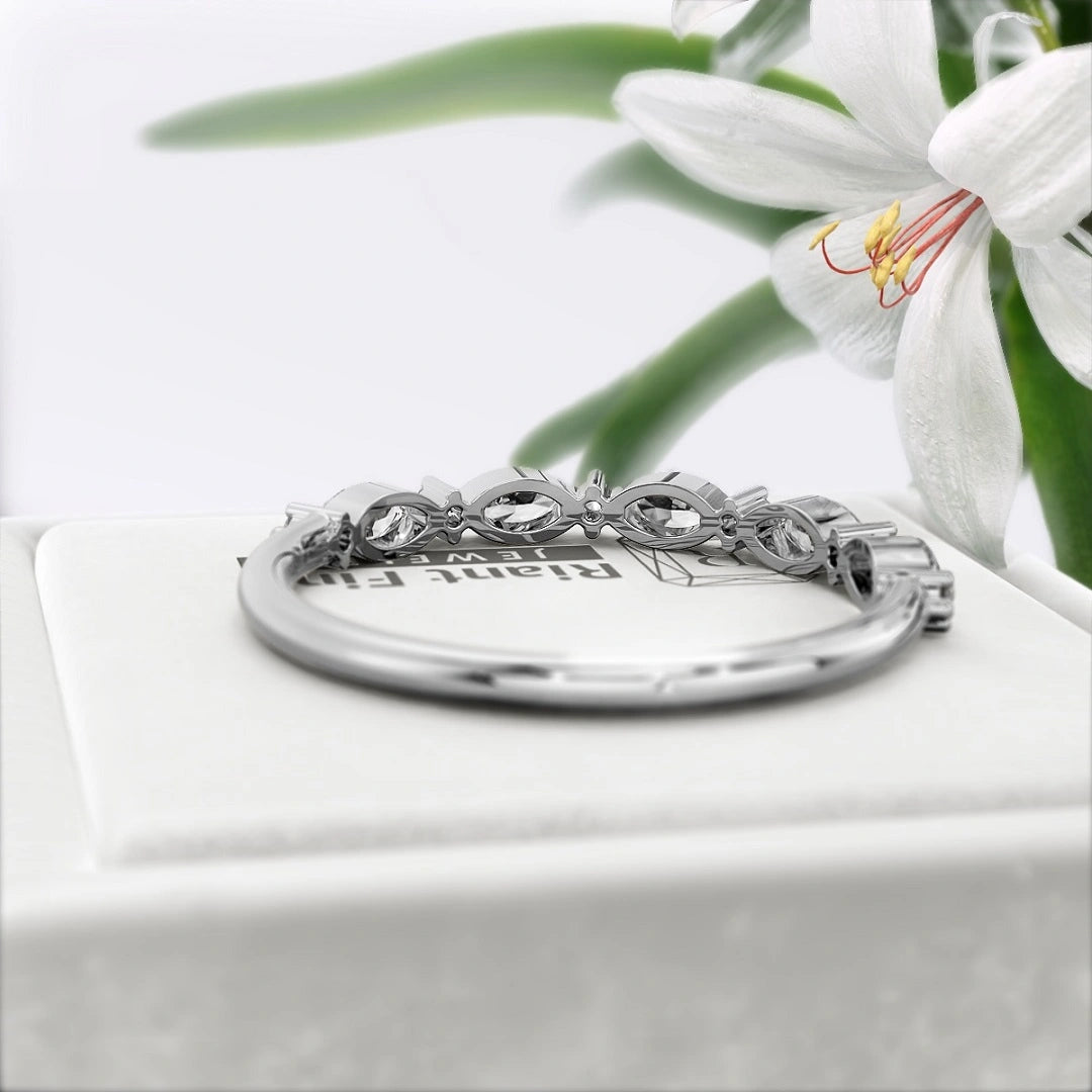 Marquise-Diamond-Lab-Grown-Eternity-Band-White-Gold-Back-View