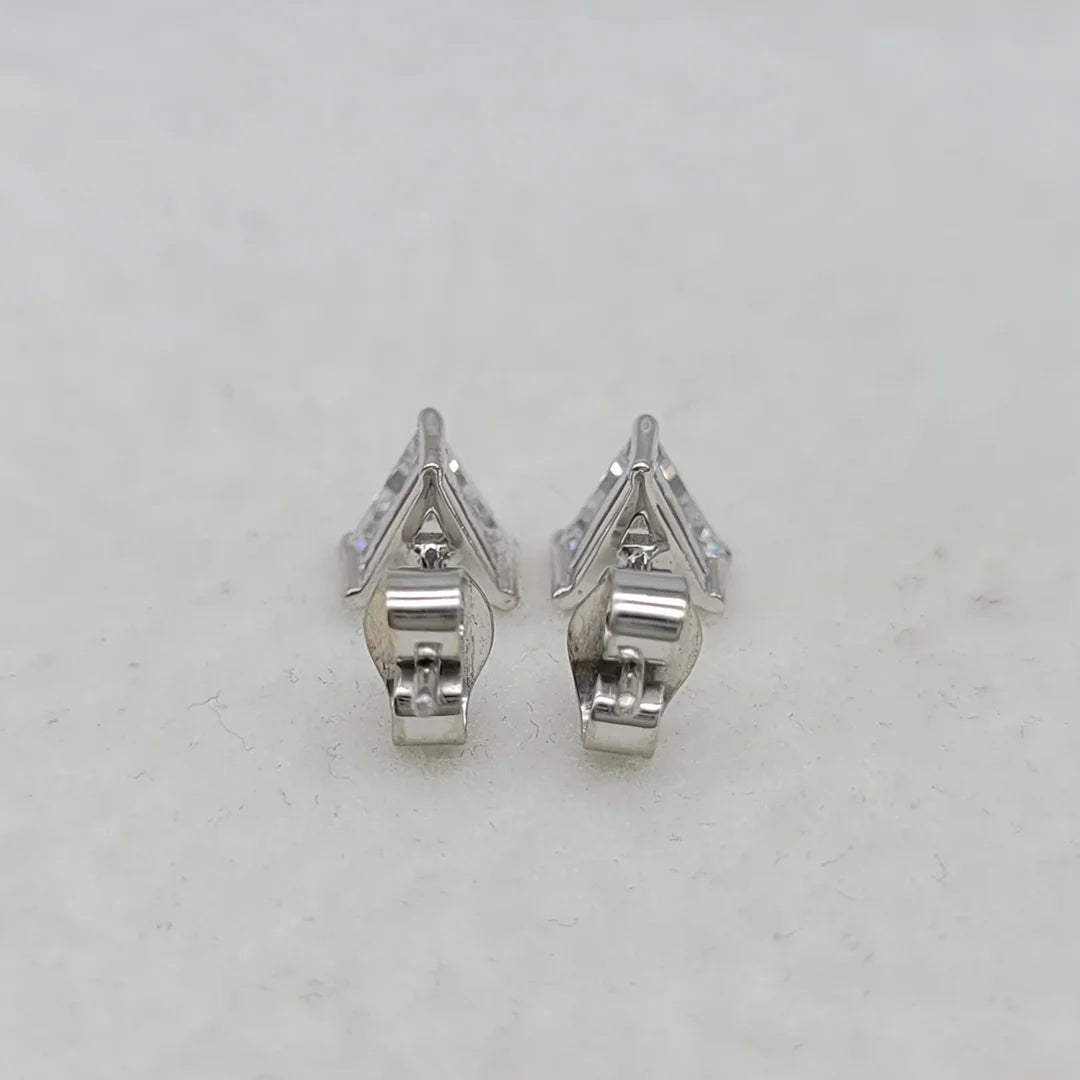 Triangle shaped lab grown diamond stud earrings