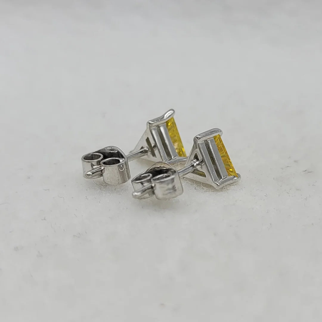 Modern yellow sapphire stud earrings for women