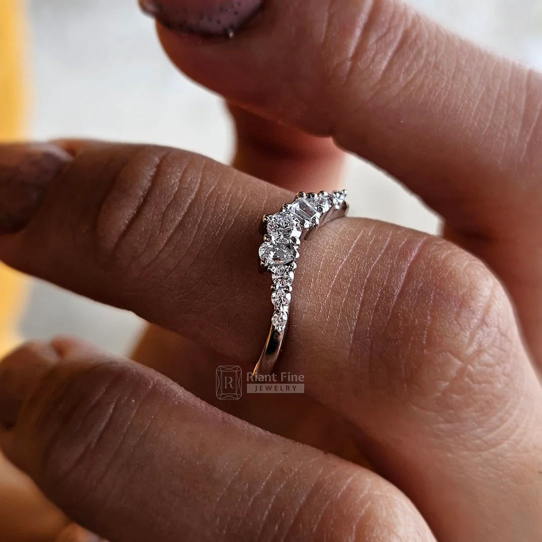 Multi-Shape-Diamond-Curved-Wedding-Band-14K-Gold-Diamond-View