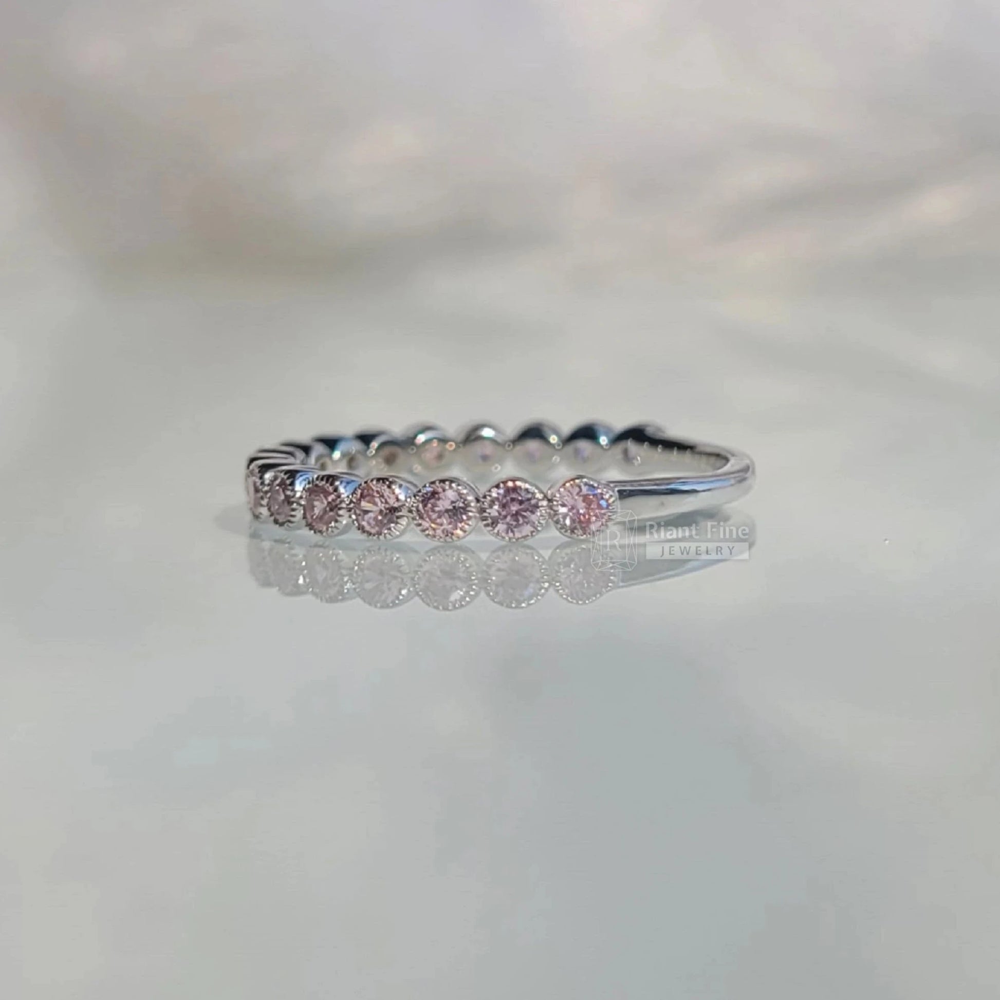 Women's Pink Diamond Wedding Band