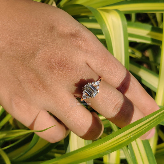 Antique 2 Ct Emerald Lab Diamond Wedding Ring - Riant Fine Jewelry LLC