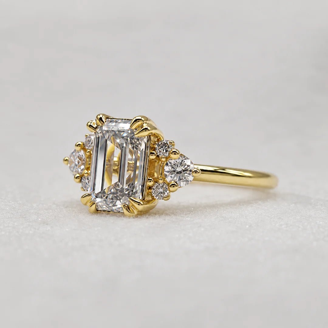 Antique 2 Ct Emerald Lab Diamond Wedding Ring - Riant Fine Jewelry LLC