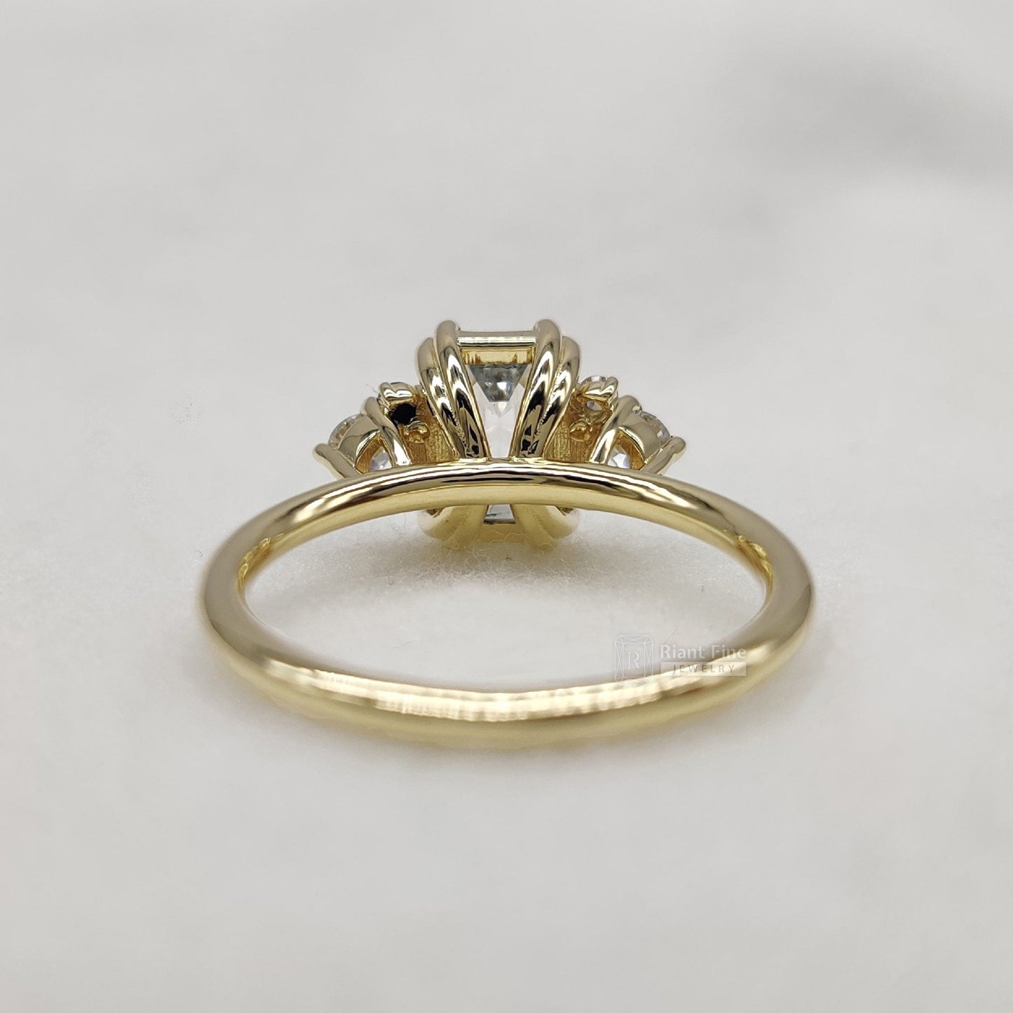 Antique 2 Ct Emerald Lab Diamond Wedding Ring - Riant Fine Jewelry LLC