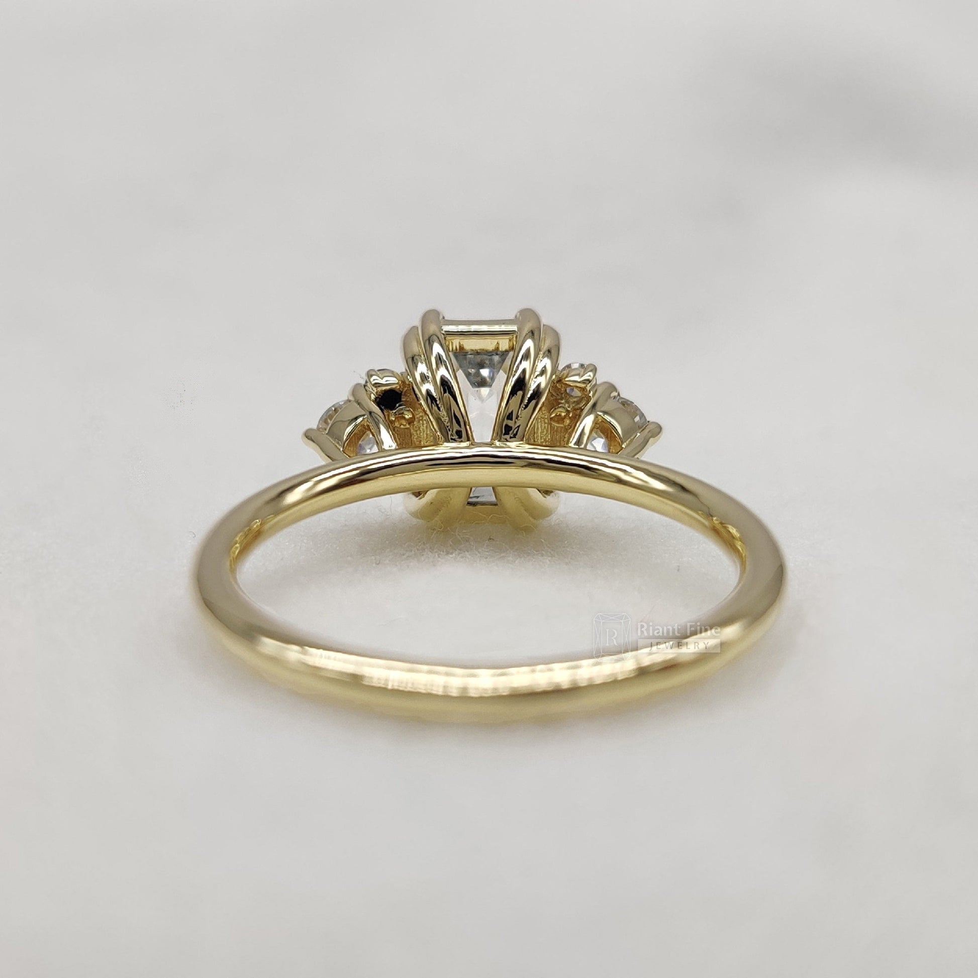 Antique 2 Ct Emerald Lab Diamond Wedding Ring - Riant Fine Jewelry LLC