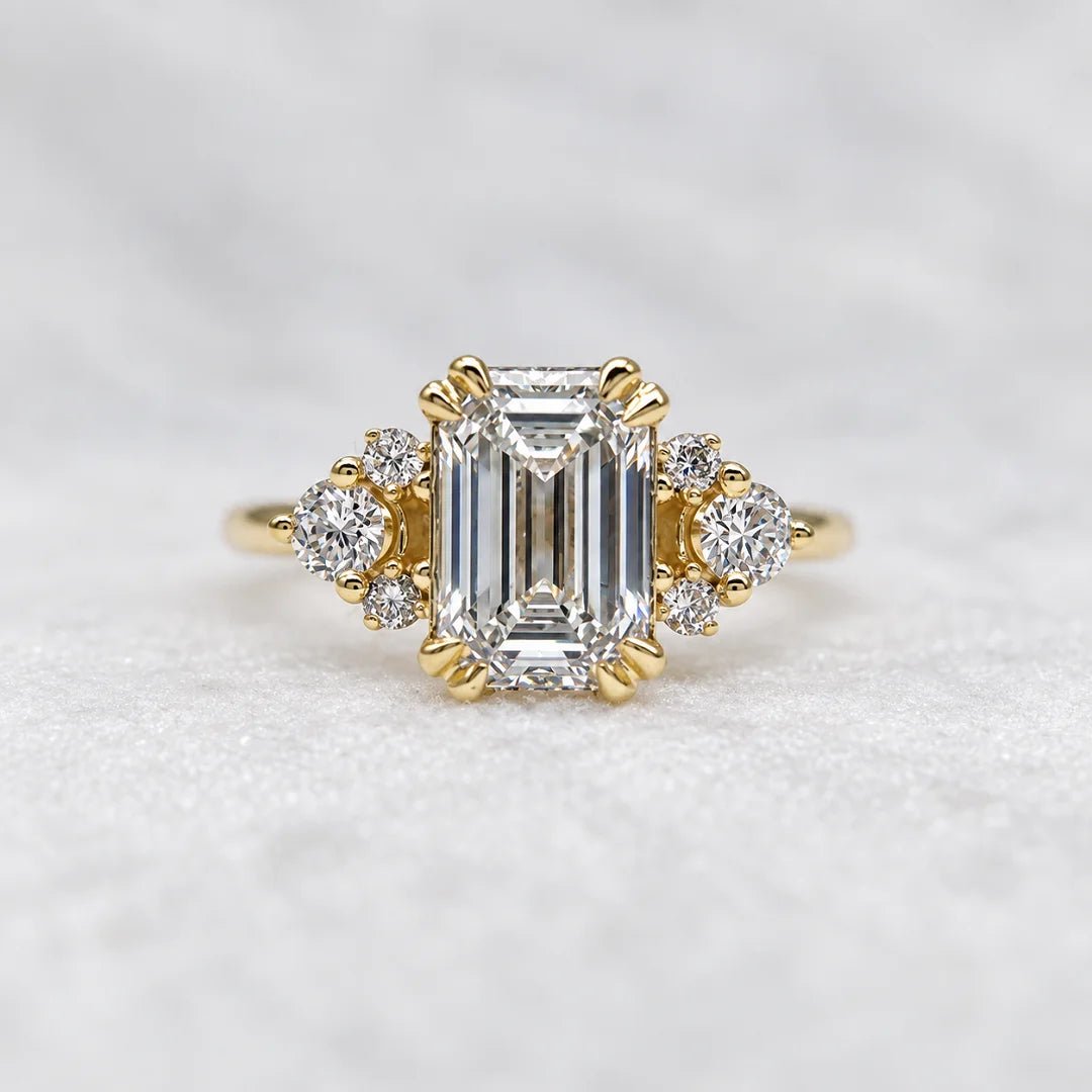 Antique 2 Ct Emerald Lab Diamond Wedding Ring - Riant Fine Jewelry LLC