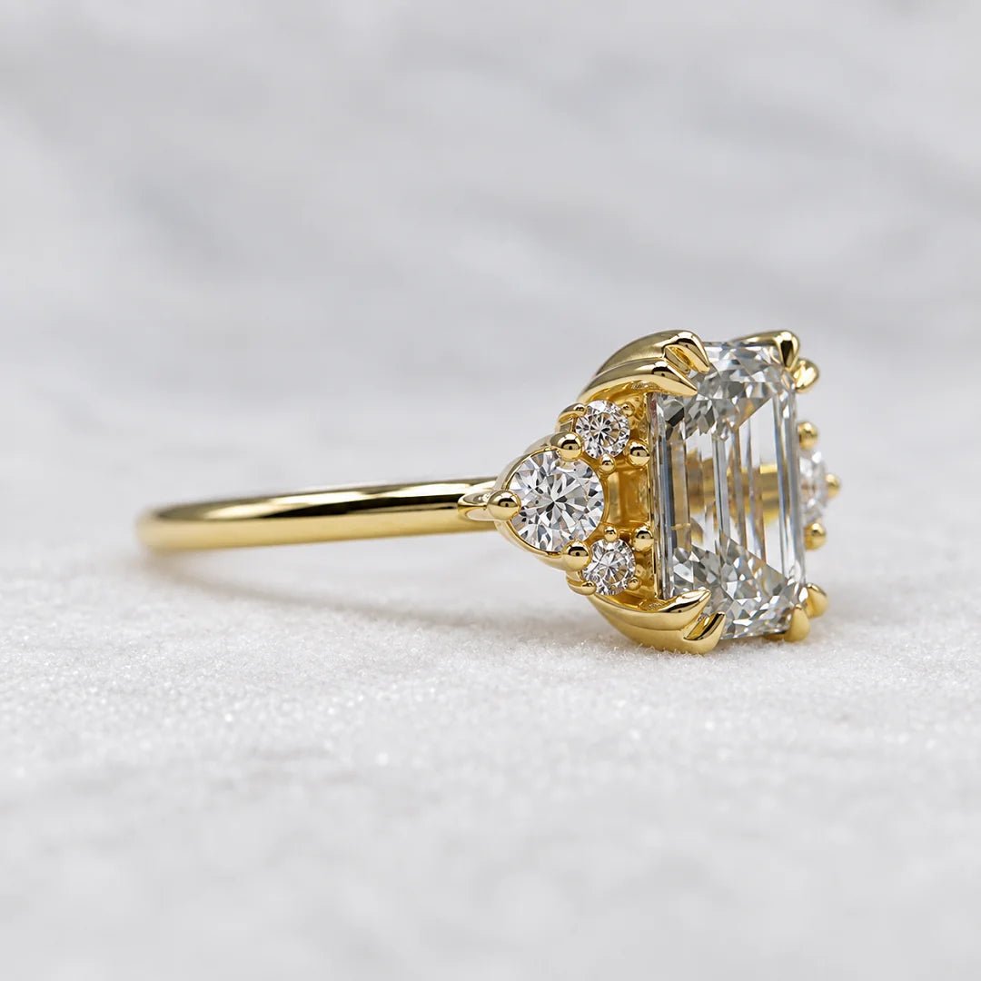 Antique 2 Ct Emerald Lab Diamond Wedding Ring - Riant Fine Jewelry LLC