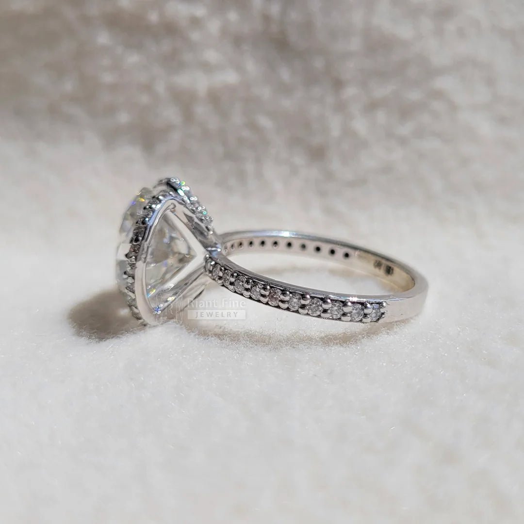 Antique 5 Carat Round Moissanite Diamond Wedding Ring - Riant Fine Jewelry LLC