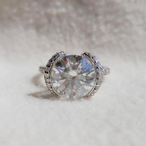 Antique 5 Carat Round Moissanite Diamond Wedding Ring