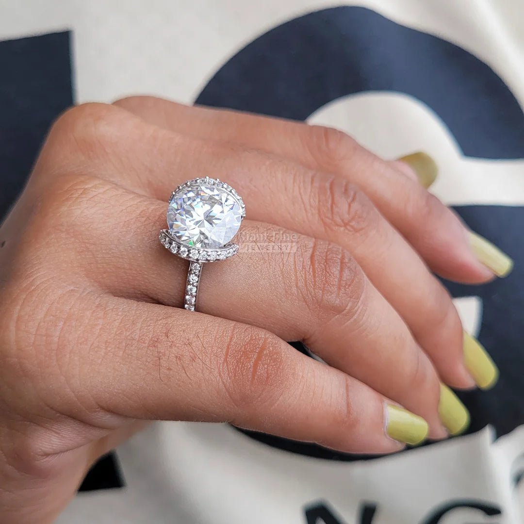 Antique 5 Carat Round Moissanite Diamond Wedding Ring - Riant Fine Jewelry LLC