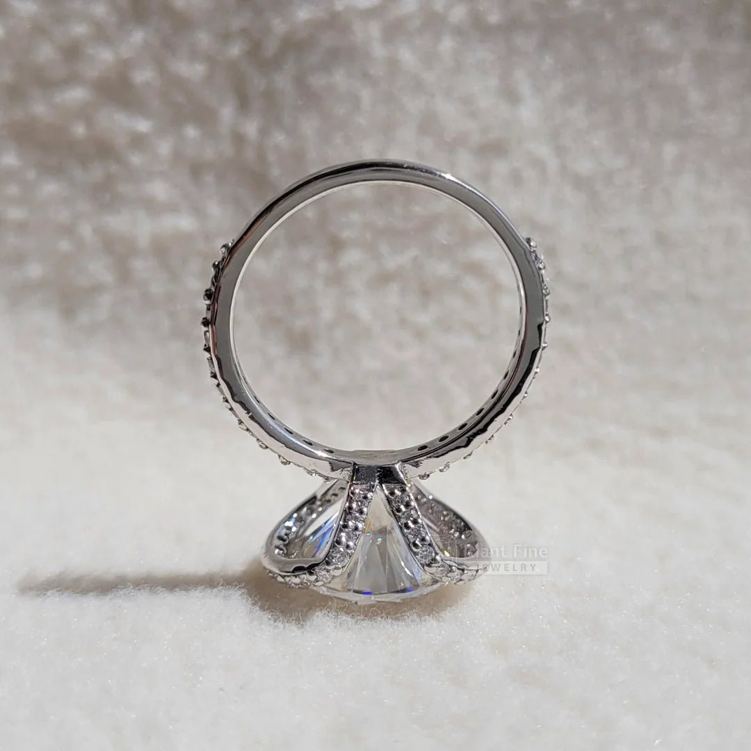 Antique 5 Carat Round Moissanite Diamond Wedding Ring - Riant Fine Jewelry LLC