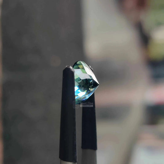 Antique Cyan Greenish Round Cut Loose Moissanite Diamond - Riant Fine Jewelry LLC
