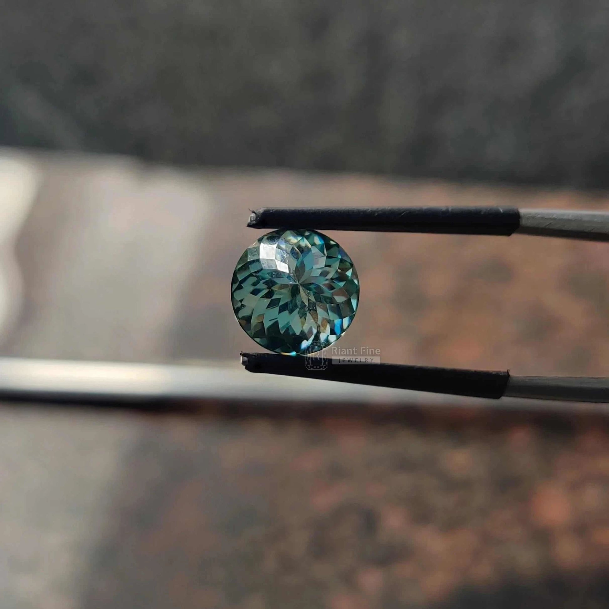 Antique Cyan Greenish Round Cut Loose Moissanite Diamond - Riant Fine Jewelry LLC