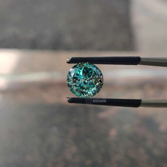 Antique Cyan Greenish Round Cut Loose Moissanite Diamond - Riant Fine Jewelry LLC