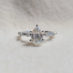 Antique Hexagon Diamond Gold Engagement Ring