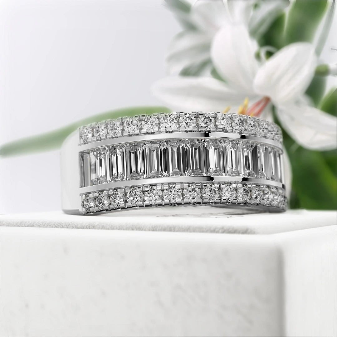 Baguette Cut Lab Diamond Eternity Wedding Band - Riant Fine Jewelry