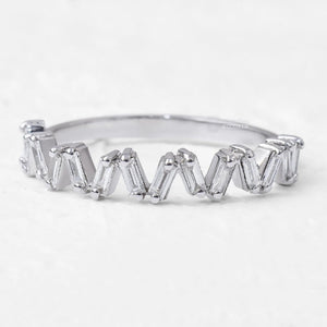 Baguette Lab Grown Diamond Half Eternity Wedding Band